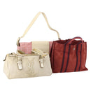 SAINT LAURENT Bvlgari Hermes Hand Bag Canvas 3 Set Pink Red beige Auth ti3473-1
