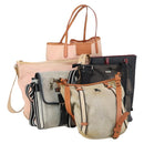 BURBERRY Blue Label Black label Bag Canvas Leather 6 Set Beige Black Auth ti3474-1