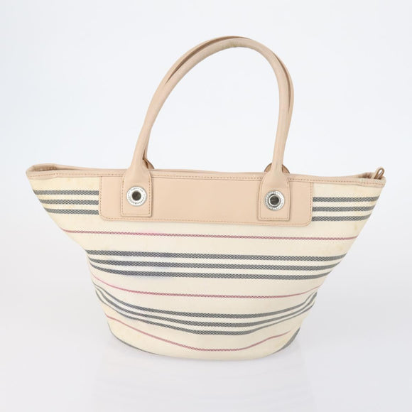 BURBERRY Nova Check Blue Label Tote Bag Canvas 3 Set Beige Auth ti3475