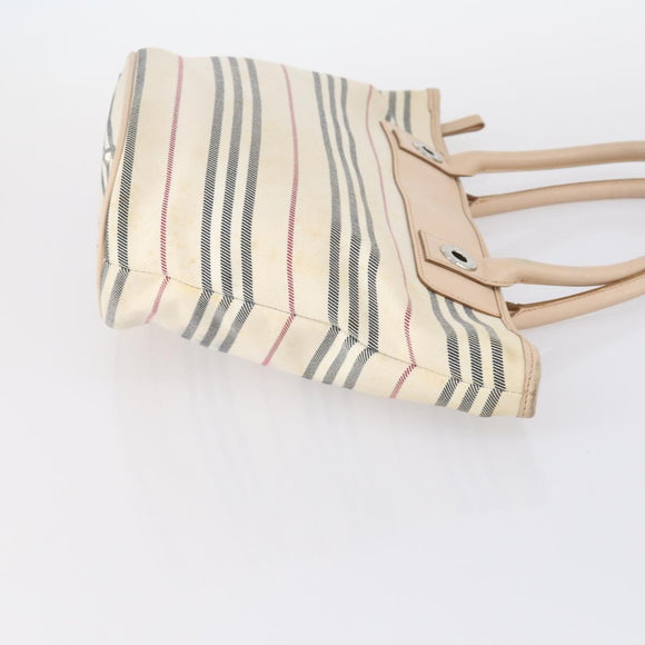 BURBERRY Nova Check Blue Label Tote Bag Canvas 3 Set Beige Auth ti3475