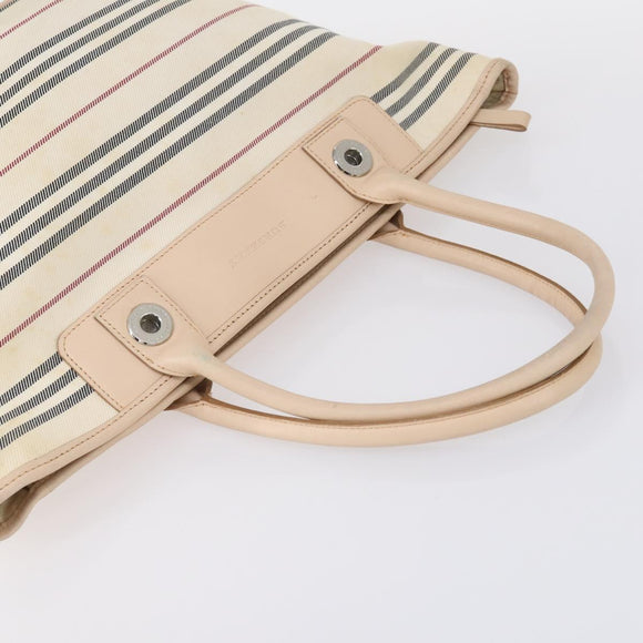 BURBERRY Nova Check Blue Label Tote Bag Canvas 3 Set Beige Auth ti3475