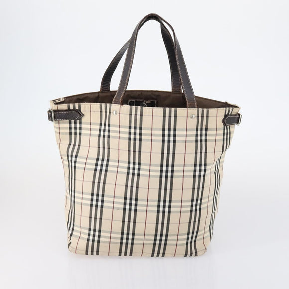 BURBERRY Nova Check Blue Label Tote Bag Canvas 3 Set Beige Auth ti3475