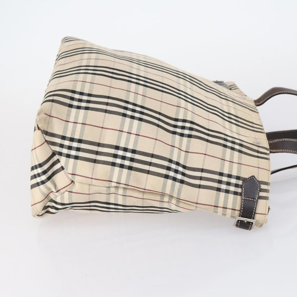 BURBERRY Nova Check Blue Label Tote Bag Canvas 3 Set Beige Auth ti3475