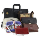 BURBERRY Blue Label Wallet Bag Canvas Leather PVC 7 Set Beige Black Auth ti3476-1