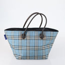 BURBERRY Nova Check Blue Label Bag Nylon 3 Set Beige Blue Bink Auth ti3477-16