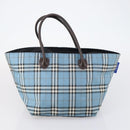 BURBERRY Nova Check Blue Label Bag Nylon 3 Set Beige Blue Bink Auth ti3477-17