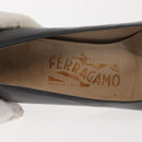 Salvatore Ferragamo Pumps Leather Black Gold Auth ti3478-15