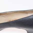 Salvatore Ferragamo Pumps Leather Black Gold Auth ti3478-18