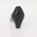 Salvatore Ferragamo Pumps Leather Black Gold Auth ti3478-32