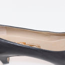 Salvatore Ferragamo Pumps Leather Black Gold Auth ti3478-36