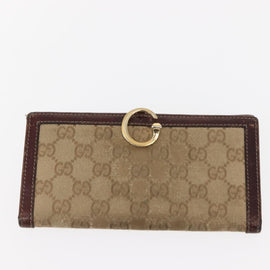 GUCCI GG Canvas Wallet 2Set Beige Auth ti3479 - 0