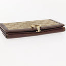 GUCCI GG Canvas Wallet 2Set Beige Auth ti3479-5