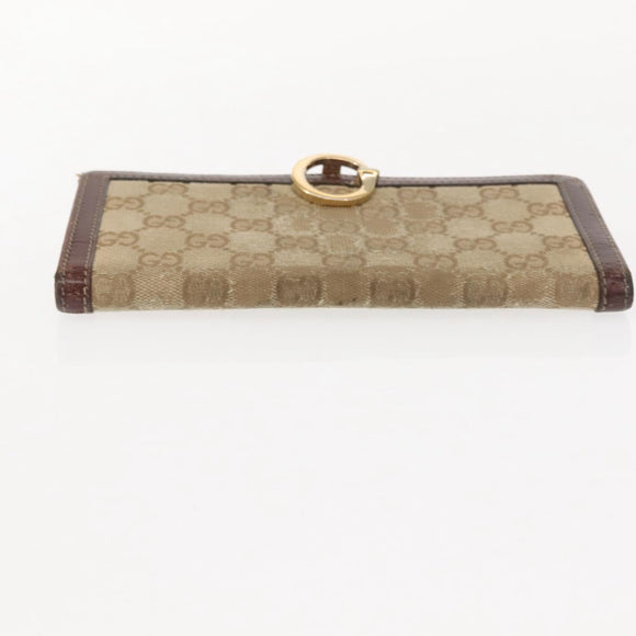 GUCCI GG Canvas Wallet 2Set Beige Auth ti3479