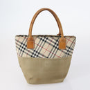BURBERRY Nova Check Black Blue Label Bag Nylon Canvas 3 Set Brown Auth ti3481-10