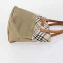 BURBERRY Nova Check Black Blue Label Bag Nylon Canvas 3 Set Brown Auth ti3481-11