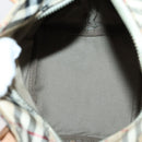 BURBERRY Nova Check Black Blue Label Bag Nylon Canvas 3 Set Brown Auth ti3481-15