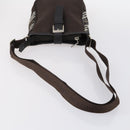 BURBERRY Nova Check Black Blue Label Bag Nylon Canvas 3 Set Brown Auth ti3481-19