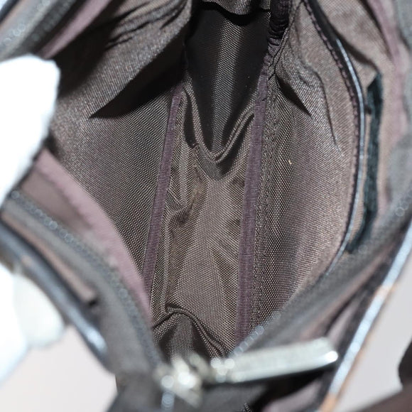 BURBERRY Nova Check Black Blue Label Bag Nylon Canvas 3 Set Brown Auth ti3481