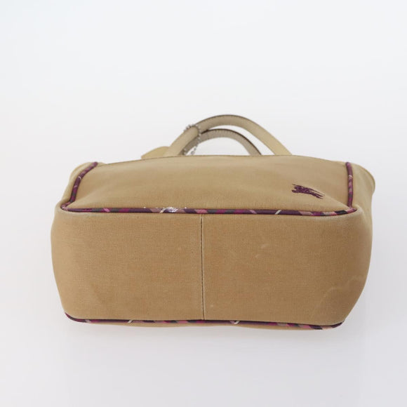 BURBERRY Nova Check Black Blue Label Bag Nylon Canvas 3 Set Brown Auth ti3481