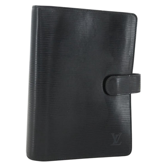 LOUIS VUITTON Epi Agenda MM Day Planner Cover Black R20042 LV Auth ti3482