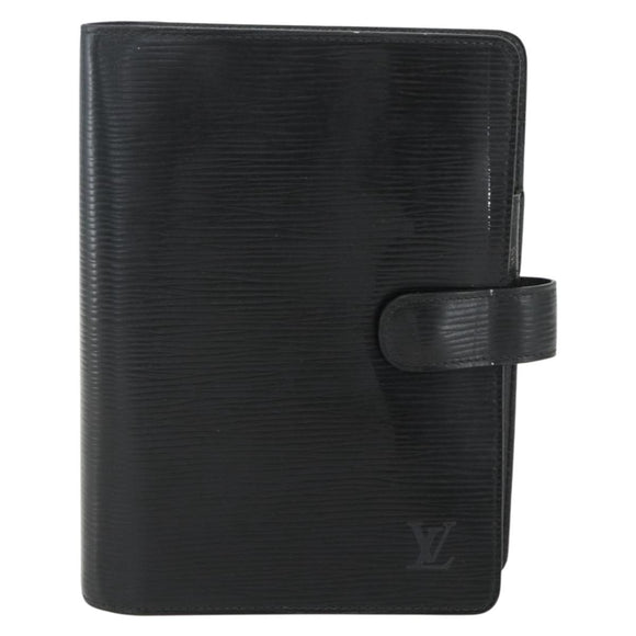 LOUIS VUITTON Epi Agenda MM Day Planner Cover Black R20042 LV Auth ti3482