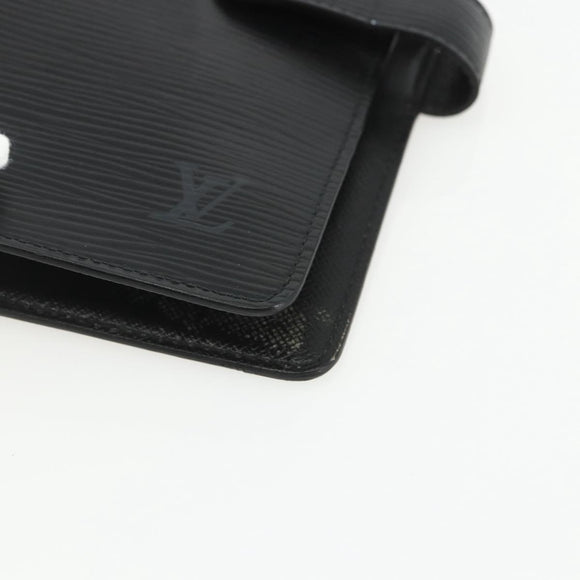 LOUIS VUITTON Epi Agenda MM Day Planner Cover Black R20042 LV Auth ti3482