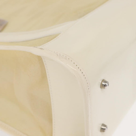 GUCCI Mesh Tote Bag Leather Vinyl Beige Silver 002 1705 0405 Auth ti3484