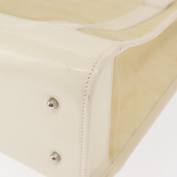 GUCCI Mesh Tote Bag Leather Vinyl Beige Silver 002 1705 0405 Auth ti3484