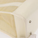 GUCCI Mesh Tote Bag Leather Vinyl Beige Silver 002 1705 0405 Auth ti3484-15