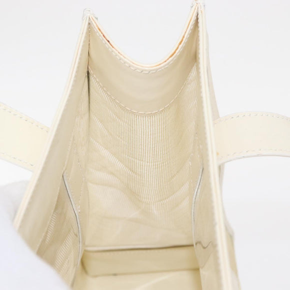 GUCCI Mesh Tote Bag Leather Vinyl Beige Silver 002 1705 0405 Auth ti3484