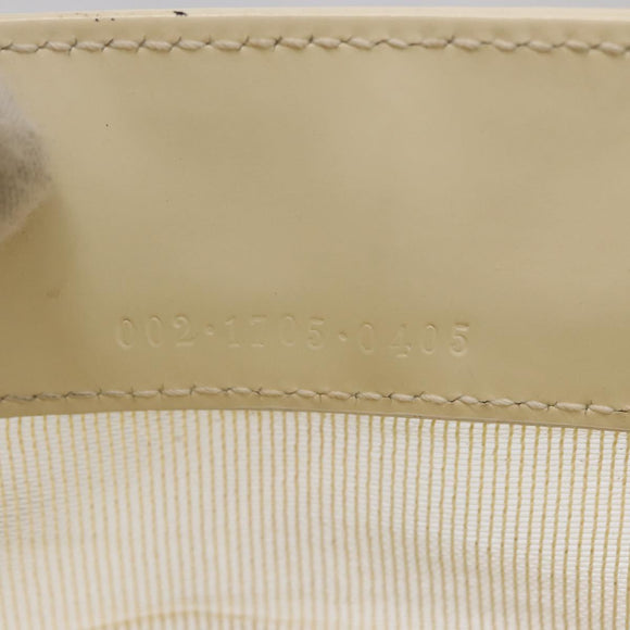 GUCCI Mesh Tote Bag Leather Vinyl Beige Silver 002 1705 0405 Auth ti3484