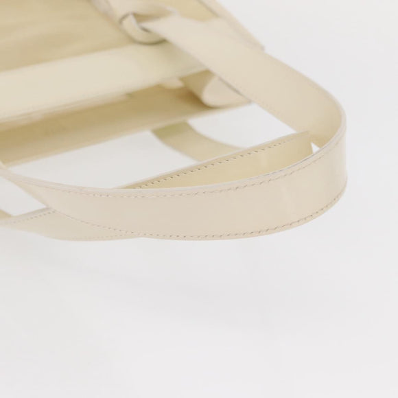 GUCCI Mesh Tote Bag Leather Vinyl Beige Silver 002 1705 0405 Auth ti3484