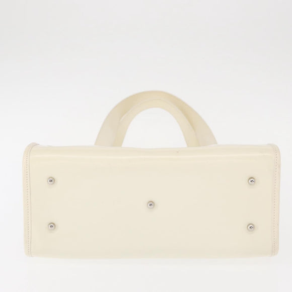 GUCCI Mesh Tote Bag Leather Vinyl Beige Silver 002 1705 0405 Auth ti3484