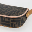 FENDI Zucca Canvas Shoulder Bag PVC Black Brown gold Auth ti3485-15