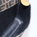 FENDI Zucca Canvas Shoulder Bag PVC Black Brown gold Auth ti3485-17