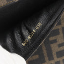 FENDI Zucca Canvas Shoulder Bag PVC Black Brown gold Auth ti3485-12