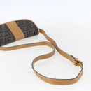 FENDI Zucca Canvas Shoulder Bag PVC Black Brown gold Auth ti3485-7