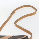 FENDI Zucca Canvas Shoulder Bag PVC Black Brown gold Auth ti3485-8