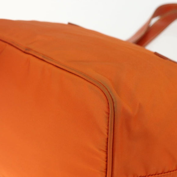 PRADA Hand Bag Nylon Orange Silver Auth ti3486