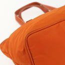 PRADA Hand Bag Nylon Orange Silver Auth ti3486-16