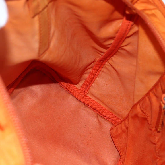 PRADA Hand Bag Nylon Orange Silver Auth ti3486