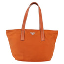 PRADA Hand Bag Nylon Orange Silver Auth ti3486-13