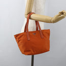 PRADA Hand Bag Nylon Orange Silver Auth ti3486-23