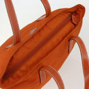 PRADA Hand Bag Nylon Orange Silver Auth ti3486-6