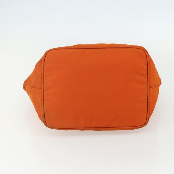 PRADA Hand Bag Nylon Orange Silver Auth ti3486