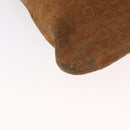 CELINE C Macadam Canvas Shoulder Bag Suede Brown Gold Auth ti3487-15