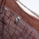 CELINE C Macadam Canvas Shoulder Bag Suede Brown Gold Auth ti3487-19