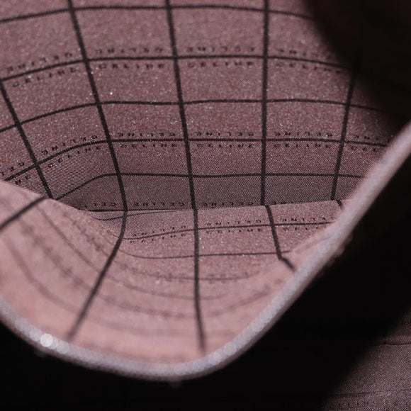 CELINE C Macadam Canvas Shoulder Bag Suede Brown Gold Auth ti3487