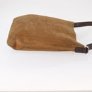 CELINE C Macadam Canvas Shoulder Bag Suede Brown Gold Auth ti3487-3