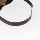 CELINE C Macadam Canvas Shoulder Bag Suede Brown Gold Auth ti3487-7